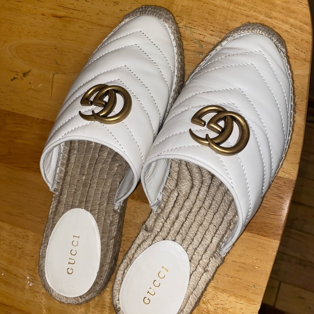 White Gucci espadrilles